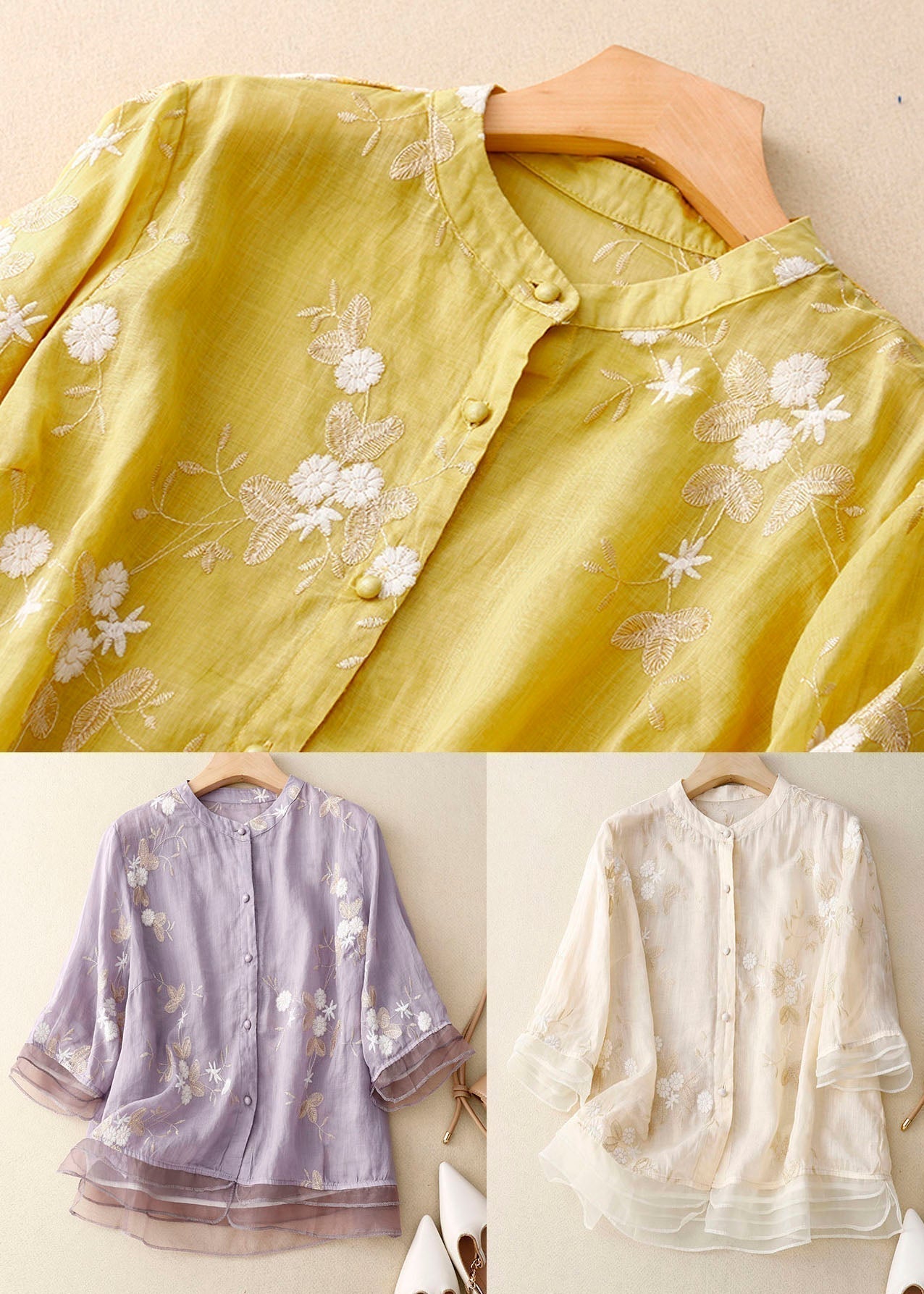 Kourtney™ | Chic Blouse with Floral Accents