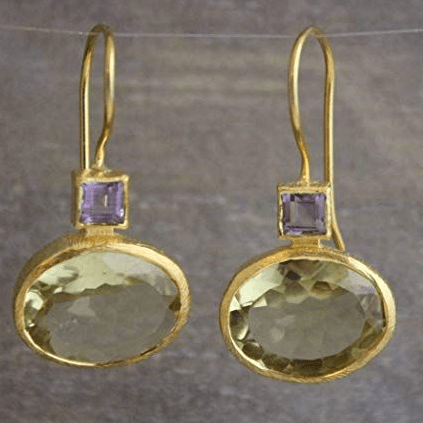 Emerelle | Vintage Green Crystal Gold Earrings